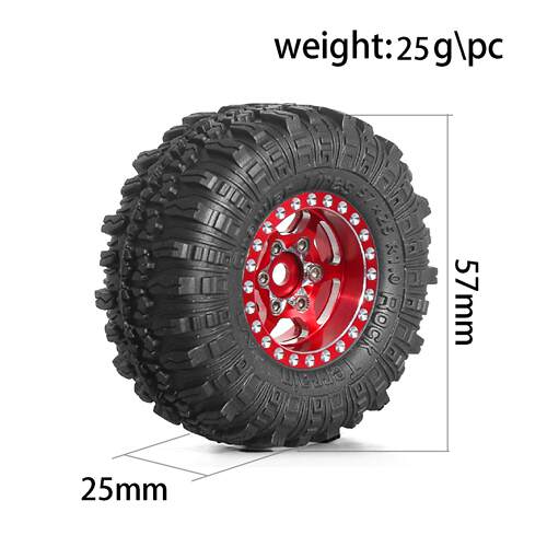 1/18 TRX4M路虎烈马1.0英寸轮胎轮毂 攀爬车铝合金轮毂 SCX24 FMS
