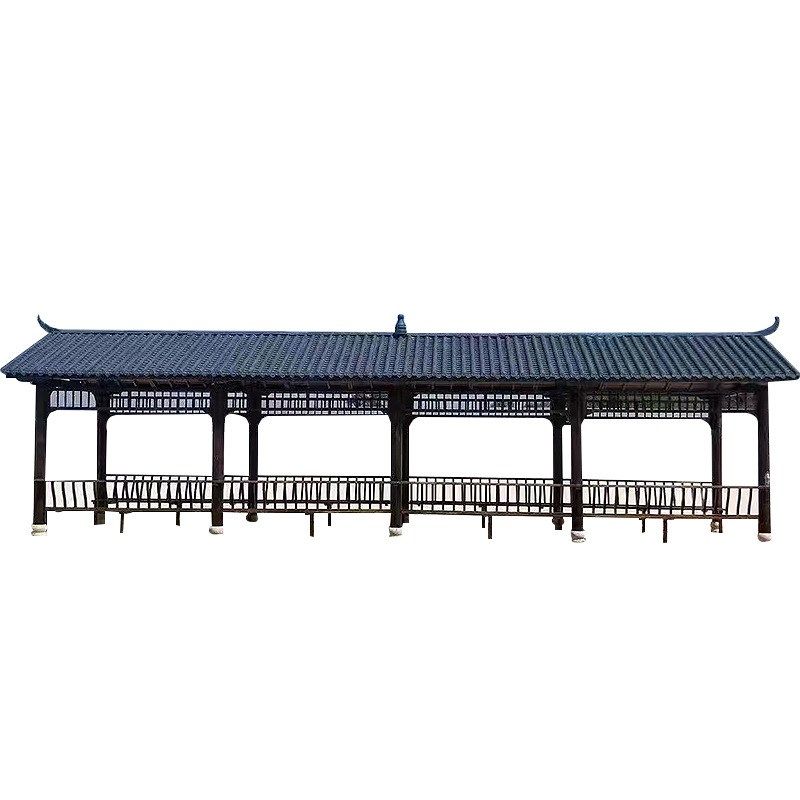 树脂瓦长廊仿古建园林户外景观花园回廊防腐休闲庭院木质文化长廊