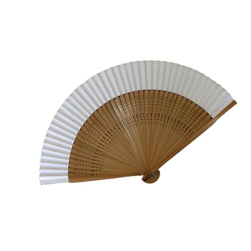 精品日式6.8寸折扇竹柄扇双面熟纸扇男扇女扇空白纸扇可书画扇子