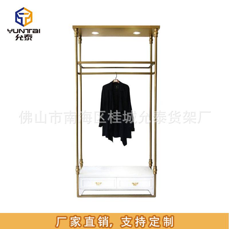 专卖服装店展示架中岛架 轻奢衣服架子不锈钢靠墙展示架道具
