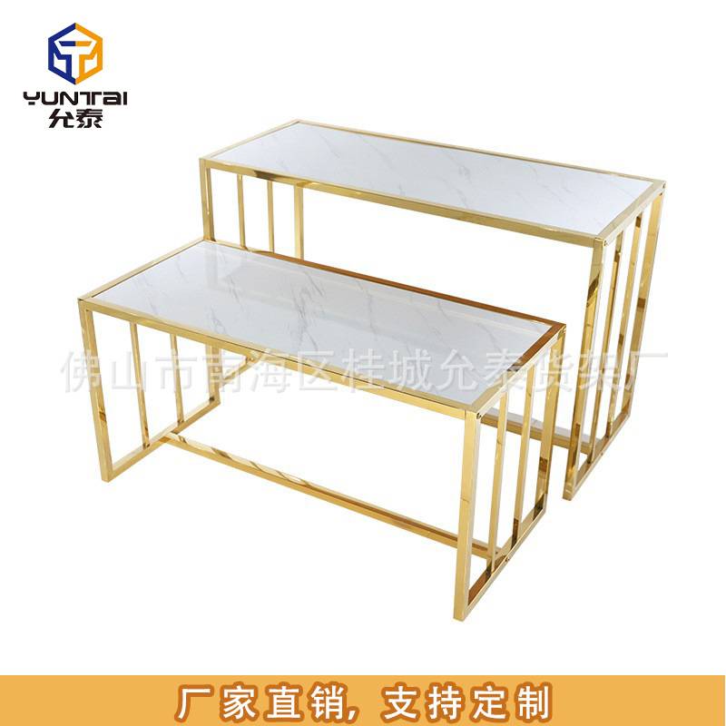 服装店货架鞋包展示桌创意装饰流水台橱窗置物架中岛桌高低展示台
