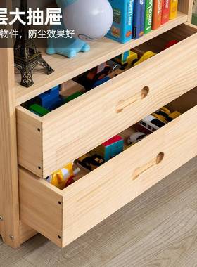 简易实木架书架落地书柜儿童纳SMSG阅读区绘架靠墙置本物客厅家用