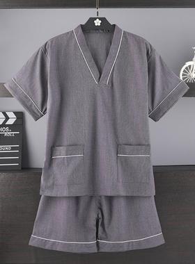 高斤端洗中心64122712裕服加大码200202浴5新款汗男蒸服士苎麻高