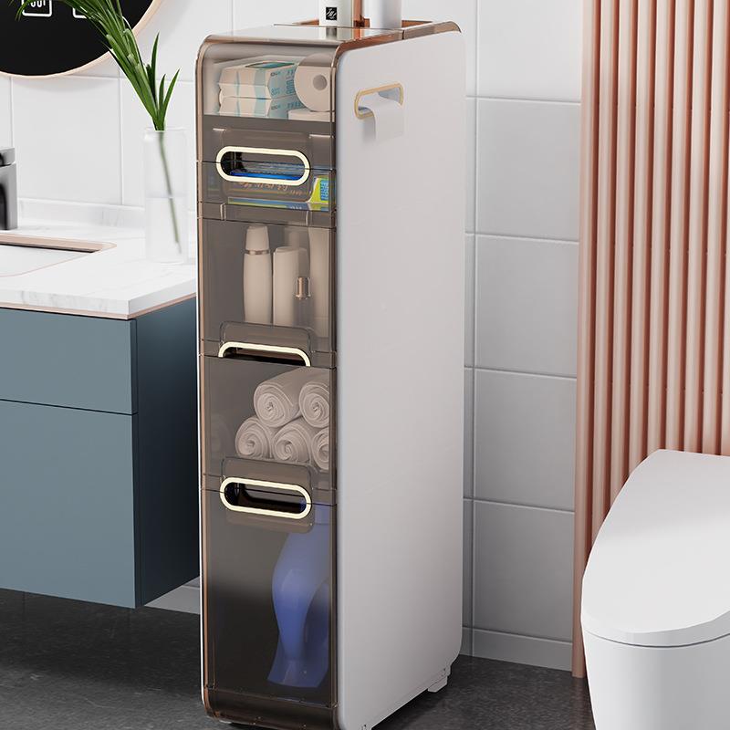 卫生间缝收纳柜抽厕所窄2026缝储式物柜夹塑料浴室超窄缝隙柜侧边