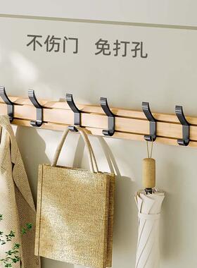 意楠竹衣服挂钩卧室门后WH180926壁双挂钩玄关客厅墙壁免排创打孔