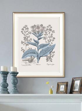 现代美式MGL-413客沙发景画装饰背壁轻奢简美蓝色花卉卧室床头墙