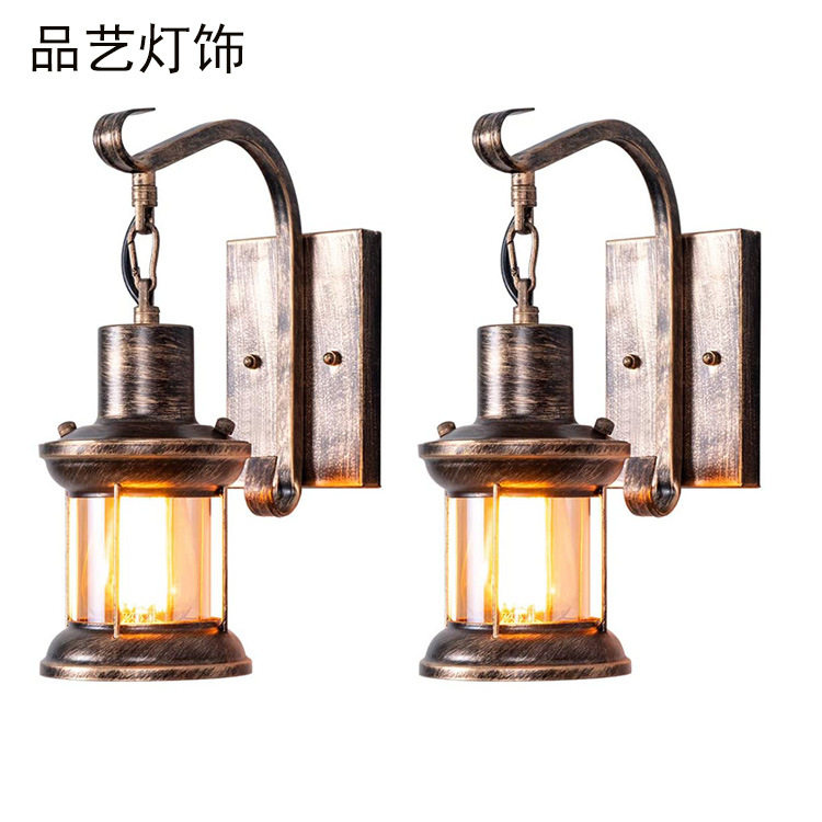 美式复古工业风手工刷漆壁灯