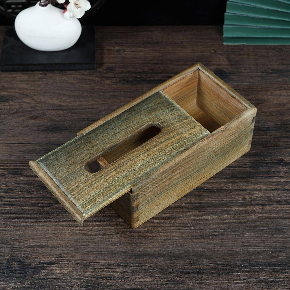 巾阿根绿檀木纸廷绿檀木纸盒变家绿有木香高端用厅抽纸盒中式客餐