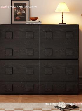 中古实木斗柜客靠墙柜储物柜卧床头电视复古餐厅VZD边柜落室地卡