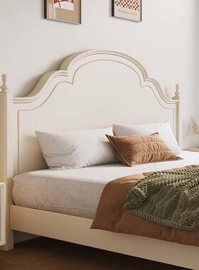 美式白色实木箱主床现代简约1.8米法式双人主高储物卧公UKM女孩床