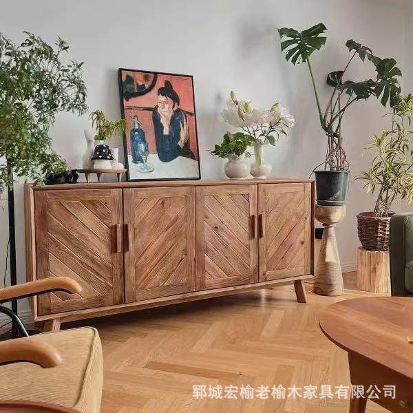 榆木物斗客厅实木储柜家具抽屉收五纳橱玄柜关储物MFA柜中式收纳