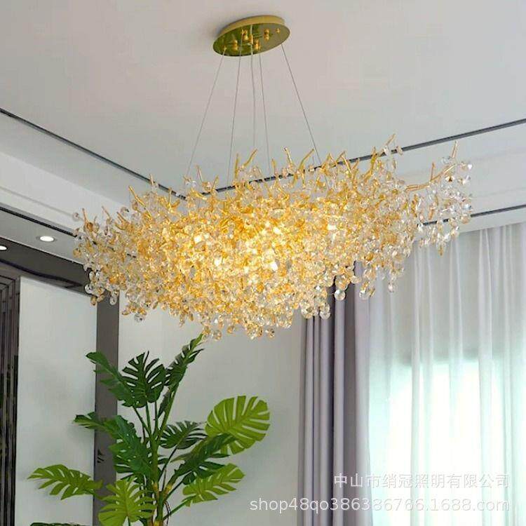 豪华别墅水吊灯树枝餐灯厅美简奢华高档客厅大法SXB式大厅水晶晶