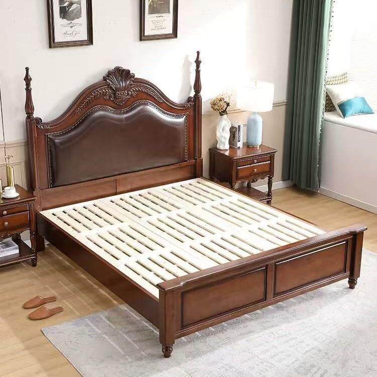 美式复雕花实木卧床轻奢古典双人床欧式-18米婚床主古室公.主床