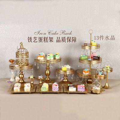 欧式金色婚庆甜品台展示架