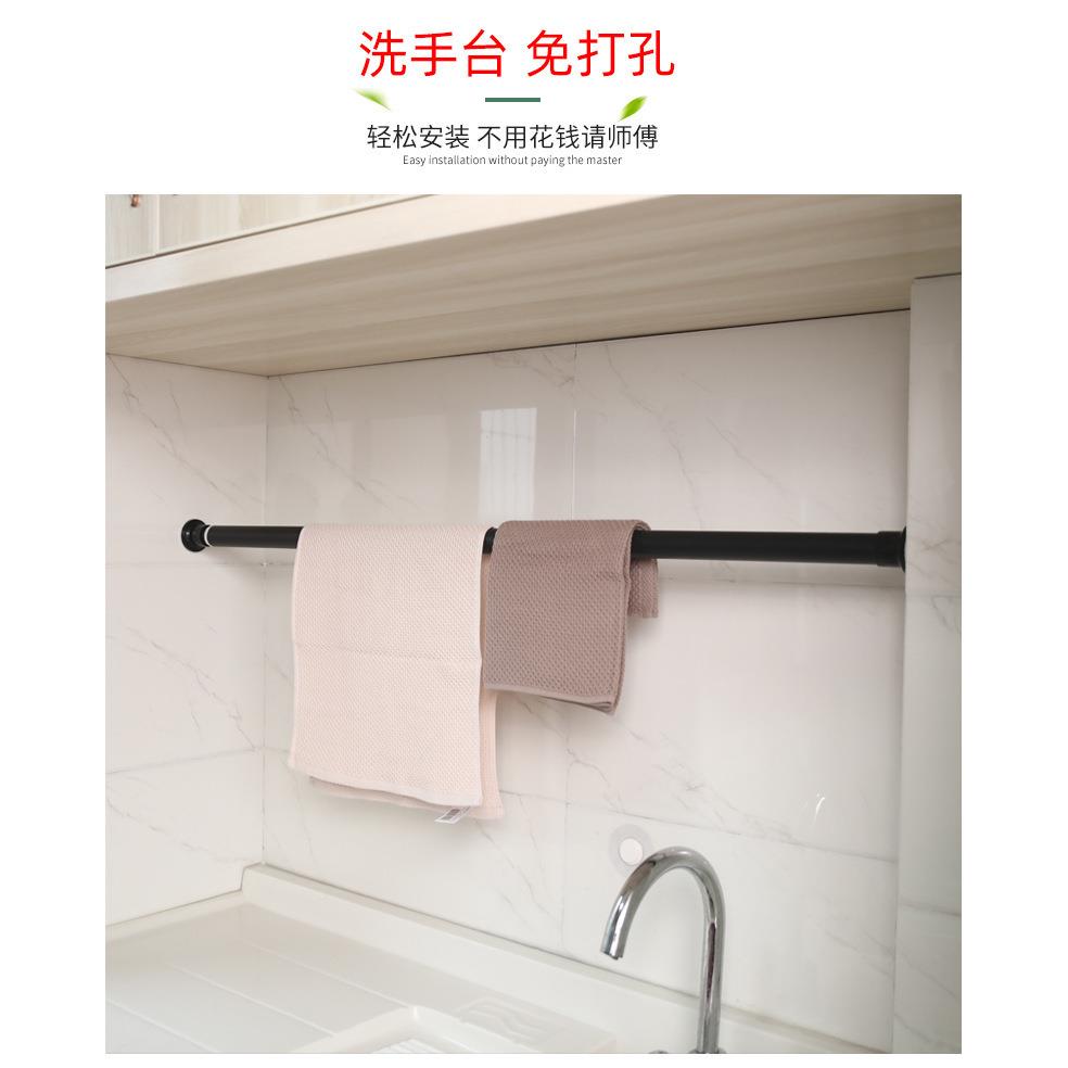 免打孔杆易装窗帘杆晾衣A223杆加粗弹安簧杆伸缩杆色阳白台可伸缩