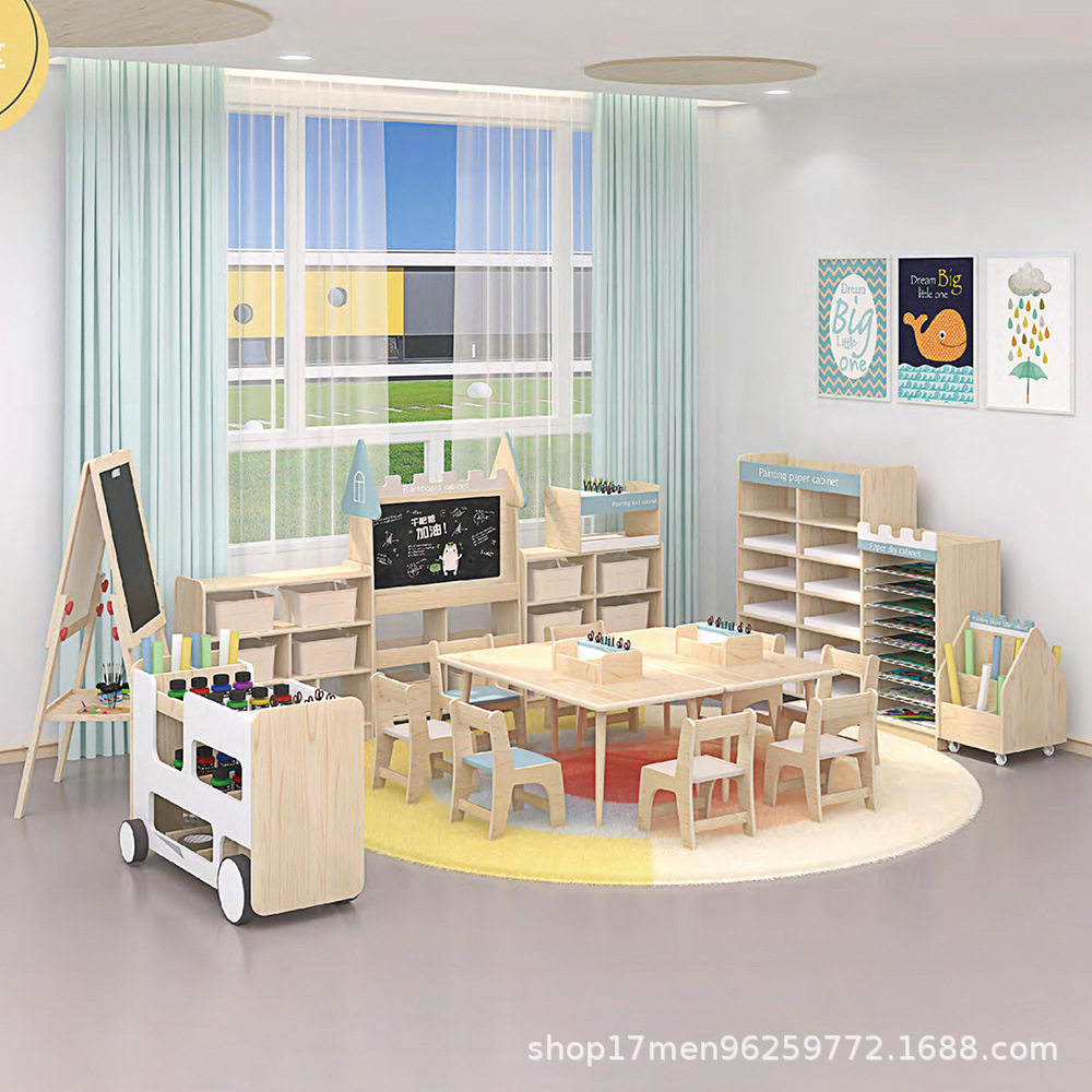 幼儿园美术教室卡纸收纳柜