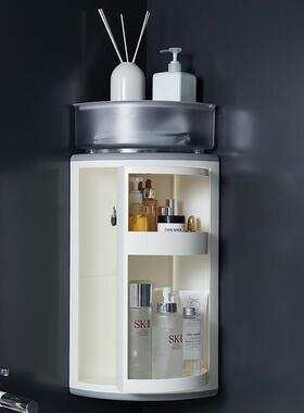 卫间旋转边角收纳柜壁置挂免打孔物架洗生料漱台三角IJC柜墙角塑