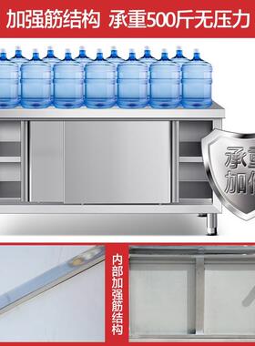 不板台锈钢焊接拉门工作加厨房厚专用打荷操作台04185面定案桌子