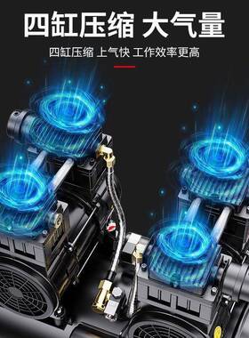 飞豹无油静音空机220V型空气压缩机打GLT气压小磅充气泵木工装修