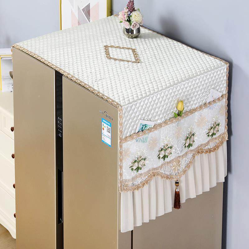 0巾25新2冰箱盖布防尘家用单RPV双开门冰箱顶款罩盖防油美式轻奢