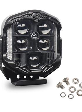 三面发光远近光工作灯野车背44213改装7红寸LED越带景灯的前杠灯