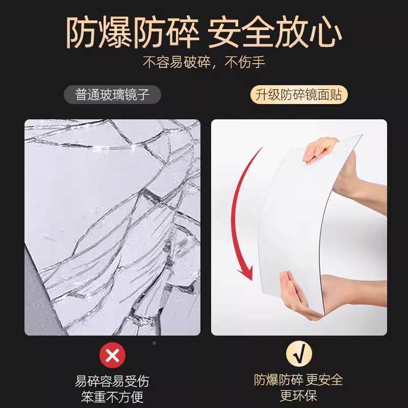 亚克力衣软镜FS758988子隐藏衣镜贴面墙柜自粘穿镜门后高清免打孔