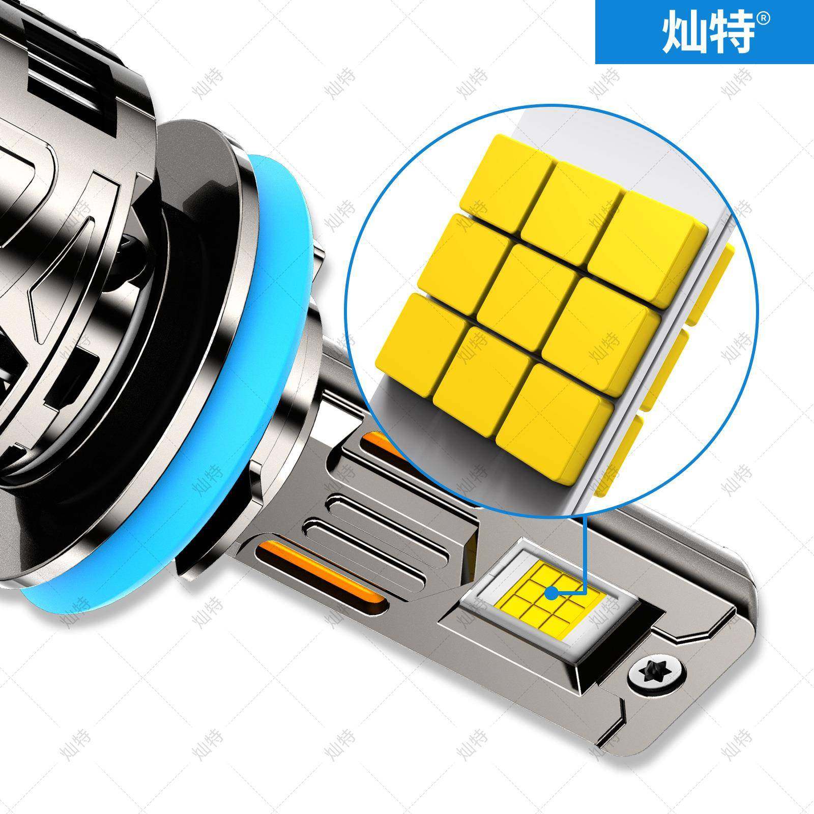 灿特大功率19MQG0W超亮汽车9LED大灯H大1H7H11005906H4远近0一体