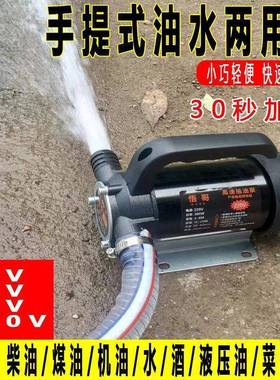 电抽油抽反水两用泵12V2V2动ULH20V便携手4提抽柴油自吸泵正转大