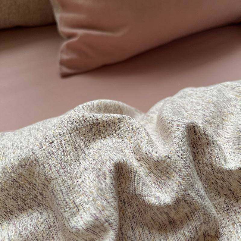 日式复古XLP全棉色件织彩纱四套民品宿风纹几何肌理水洗纱布床套