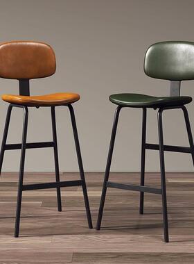 工软业风包铁靠背高脚凳艺吧台椅简约现代家用tb-71874吧台凳吧椅