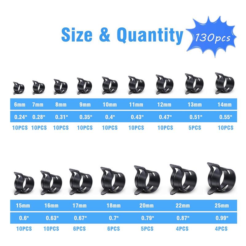 310PCS卡箍性卡箍达克罗式IWV油管夹汽车水管夹箍日卡箍配工弹具