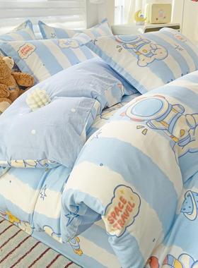 纯儿棉四件套童通卡全棉床小汽LCG车男孩床上用品公主被套笠三件