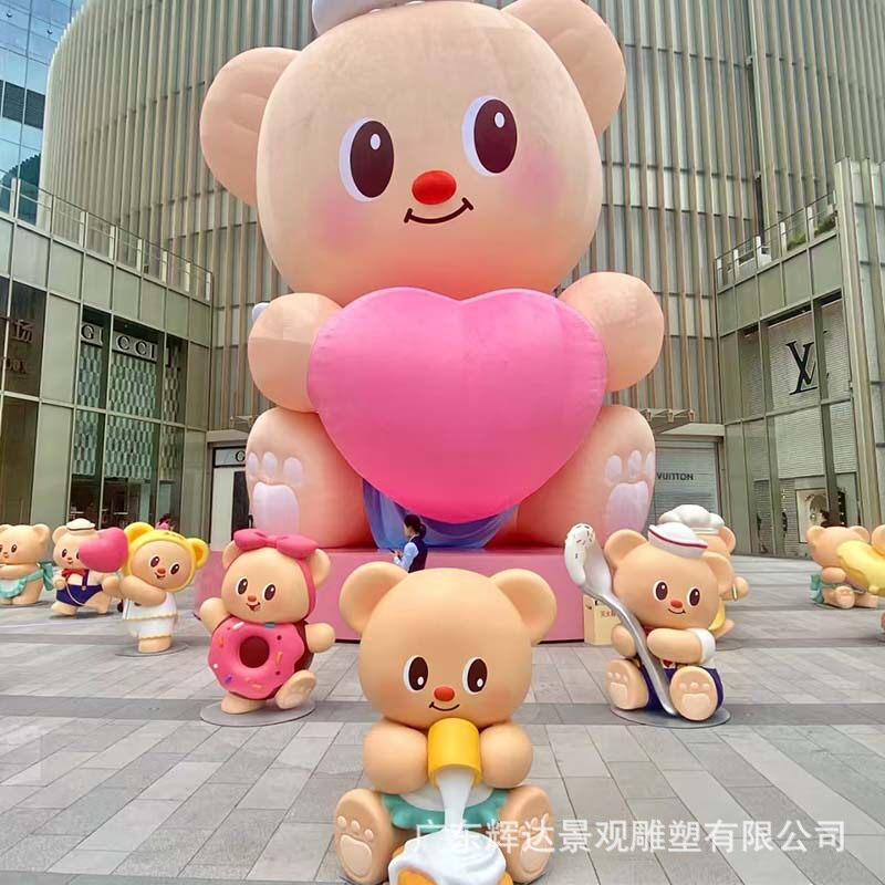 大型玻璃钢卡通雕塑美陈户外景观人物公仔企业IP吉祥物商场DP摆件