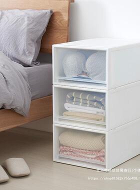 抽屉式透收纳盒料衣服收柜纳箱塑储物收纳子明衣柜收YZN纳衣物整