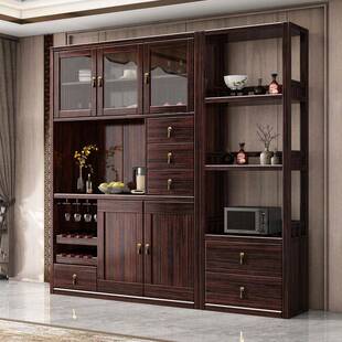 新式实木餐边柜一整中组合豪套木华实酒柜紫金餐边柜檀餐厅橱柜储