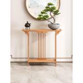 新中木式 玄关实楠竹条靠墙家案物用供桌现代简985约客厅置端景玄