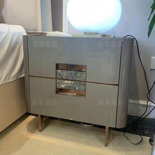 意室式 轻奢约实BTY木床头柜后现代简高端卧高边柜端别墅家具