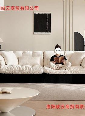 新款型奶油拼风山茶花沙雪发慵懒黑白色羽绒懒79925人尼尔云朵沙