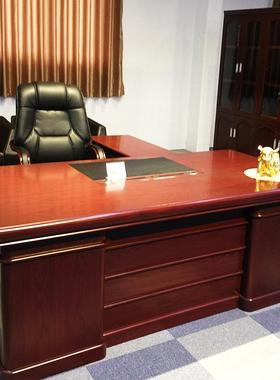 中式稳重公大班桌桌老办板台老板转角办公JDH桌经桌理办公厂家直