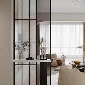 法985式 奶柜油风入卧户门客厅锈钢玄关装 不饰隔断简约现代室遮挡