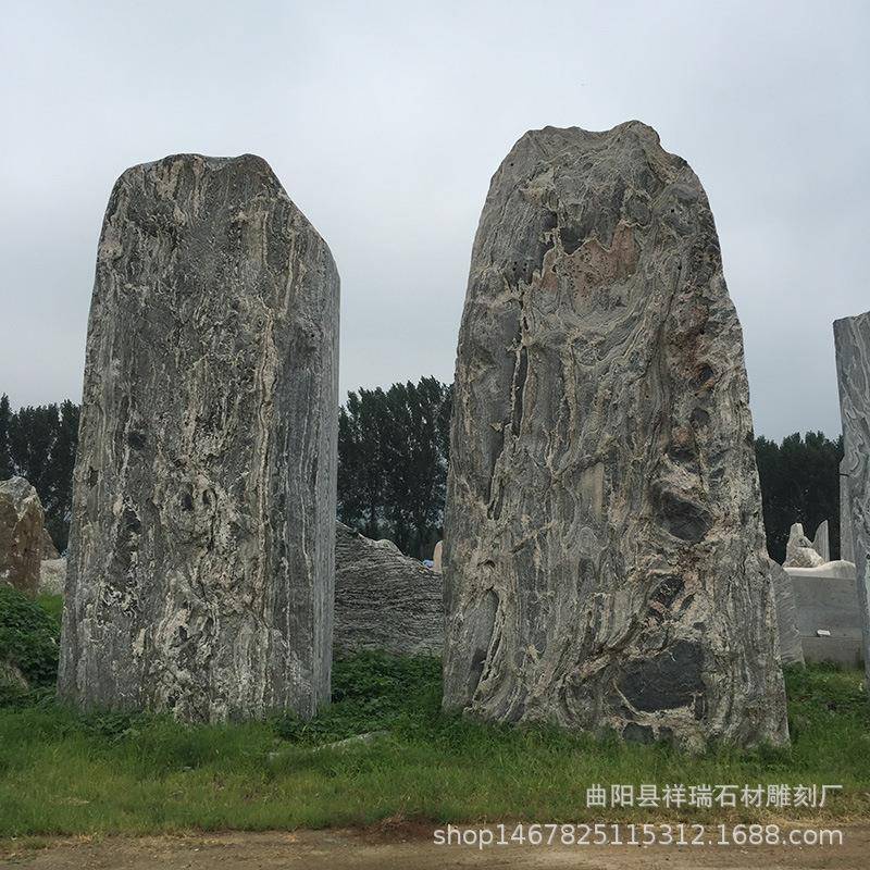 泰山石头假山门牌景石景浪刻字村牌石摆00601件园林景观造雪石雕