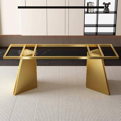 轻奢桌腿支岩架奢石桌子腿台锈钢餐56400脚板茶桌底不座大理石办