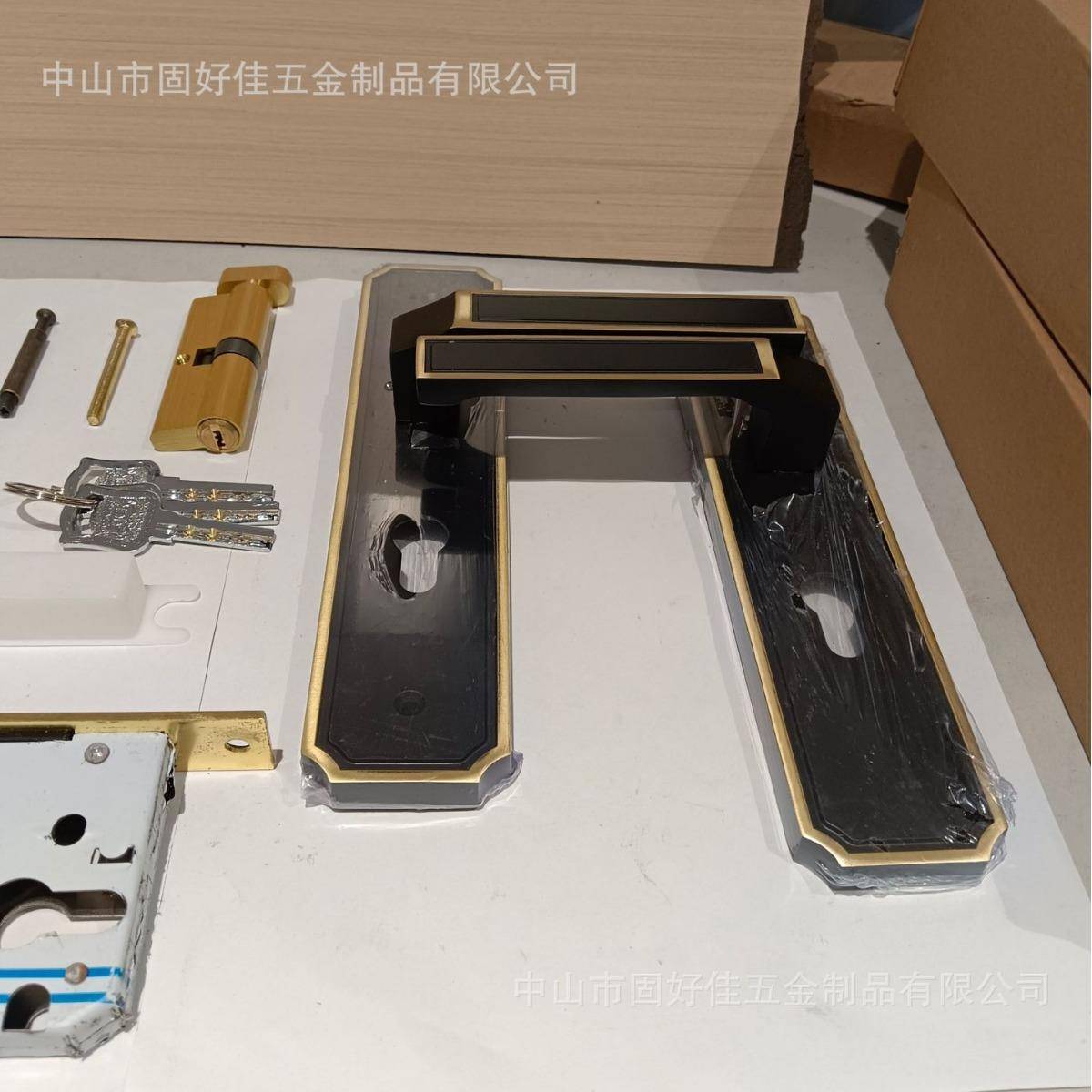 厂家直供复古美式轻奢吸静音锁墅全铜室内门锁磁别0018实房木门机