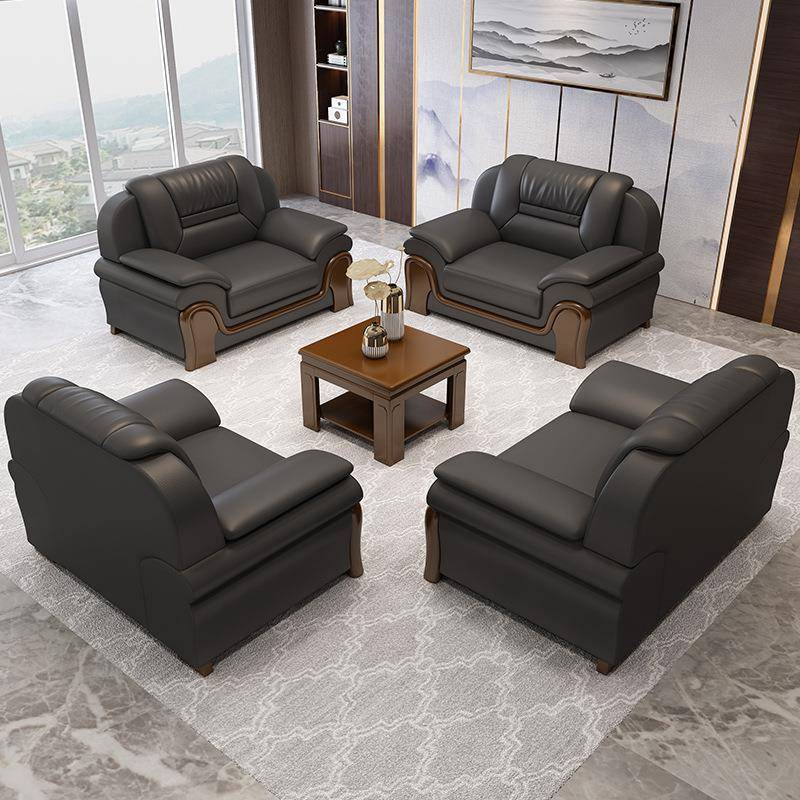 办公沙发公茶几组合办会室皮沙发接待会议室商M脚沙发务客区沙发