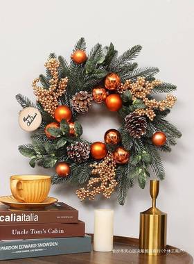 圣诞装饰品创意XFN圣置诞铺花环挂饰场景墙布店橱窗装饰门挂挂