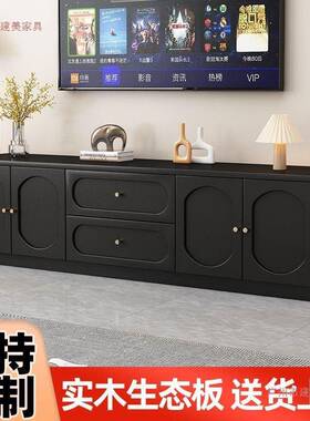 现代简约矮实木视柜客厅高款储物柜卧室纳柜75669电小户型收地柜