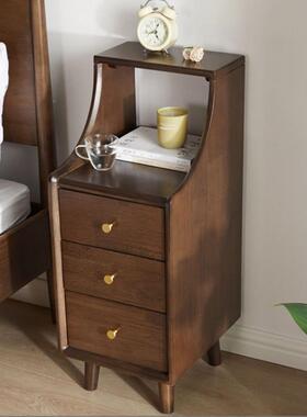 逸实木床头迷你VCN型极小窄床边柜超窄3柜0cm窄边夹缝置家物架