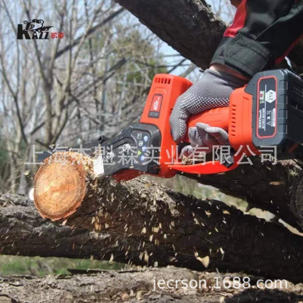 用凯8姿（KAZZ）寸电OAV链锯单手锯家小型多功能伐木锯携式便锂电