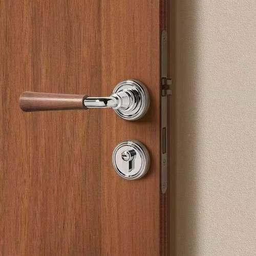 家用音桃木卧室磁吸静SPB房门锁室内木门实木木质通用型把手锁胡