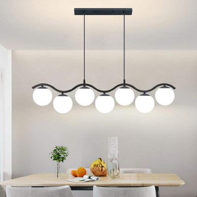 现简约餐餐厅灯灯桌吧台灯店铺商用长条64168吊灯创代意吊轻奢新